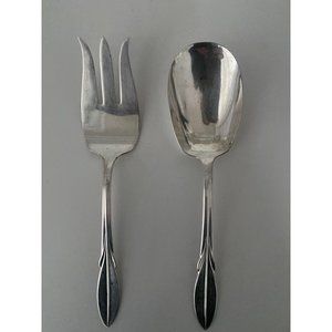 1961 El California Serving Spoon & Fork Set Wm William Rogers Mfg Co. 9" Art Dec